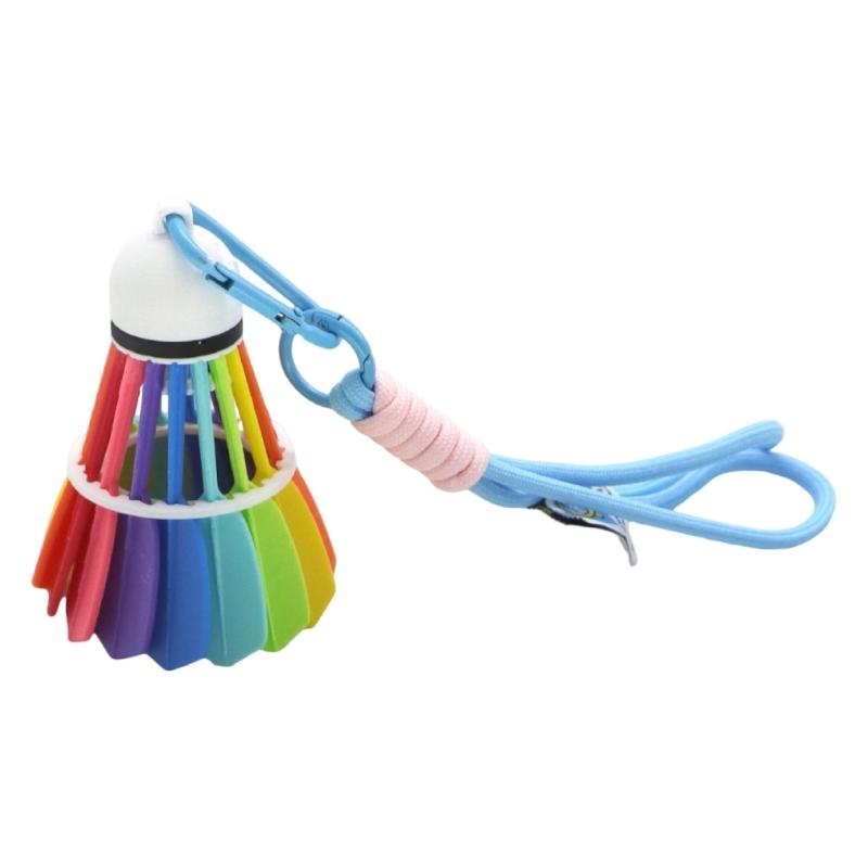 Portable Badminton Shaped Decoration Keychain Polylactic Acid Colorful Designs Multipurpose Accessory for Everyday Life