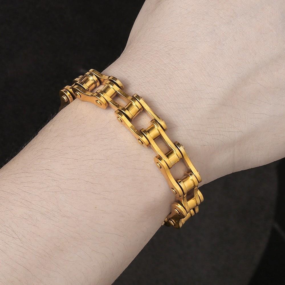 Stainless Steel Biker Link Chain Bracelet High Polished Wrist Chain for Men  Gift for Him