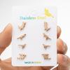 4 Pairs Dinosaur Earrings Fun Stainless Steel Ear Studs Dinosaur Ear Jewelry Suitable for Fashionable Teens Present