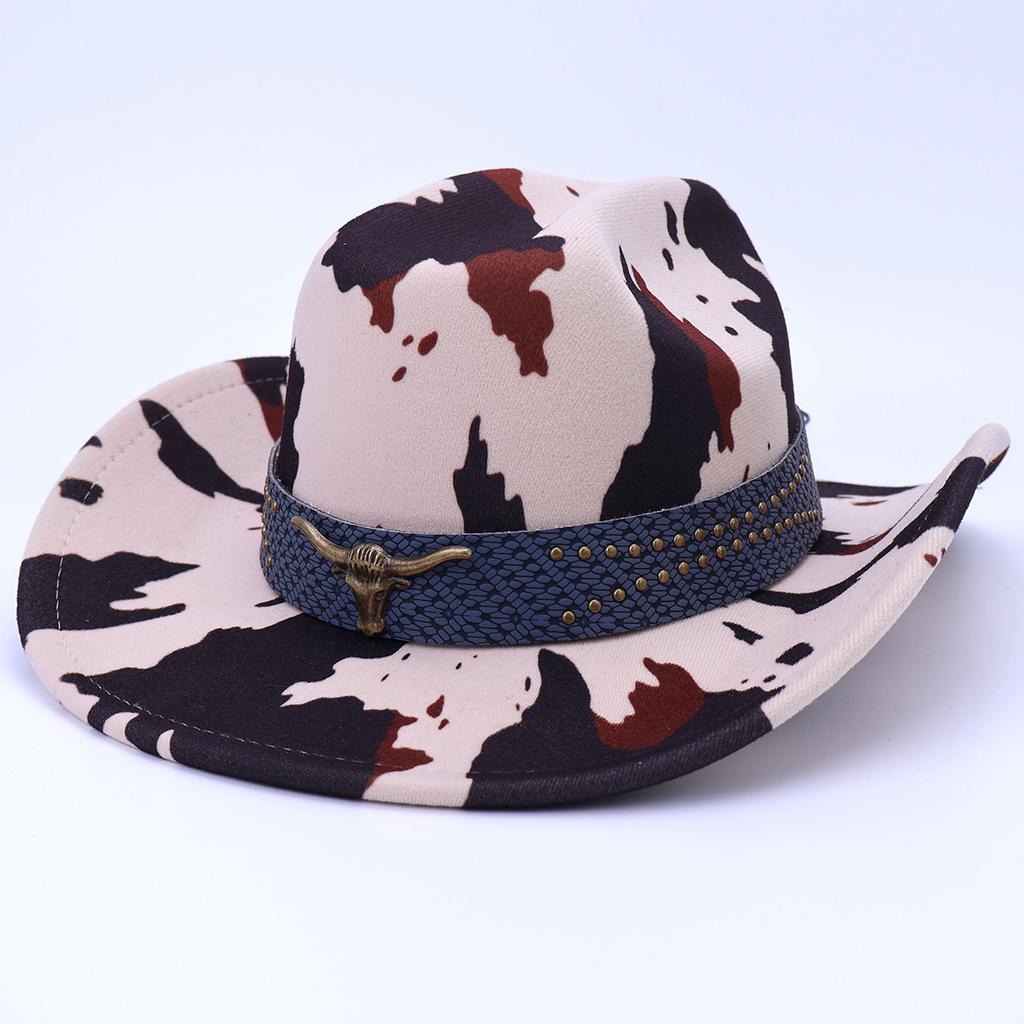 Cow Jazz Top Hat Western Cowboy Hat Men'S And Women'S Style Tibetan Classic Wool Hat Outdoor Hat