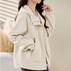 Women's Short Jacket Spring Autumn Casual Hooded Loose Ladies Outerwear Comfortable Korean Version Lady Trench Coat