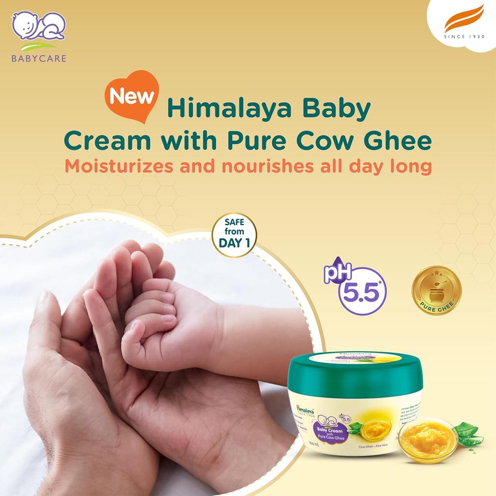 Himalaya Baby Cream with Pure Cow Ghee & Aloe Vera, 200ml, Moisturizing Sensitive Skin Care