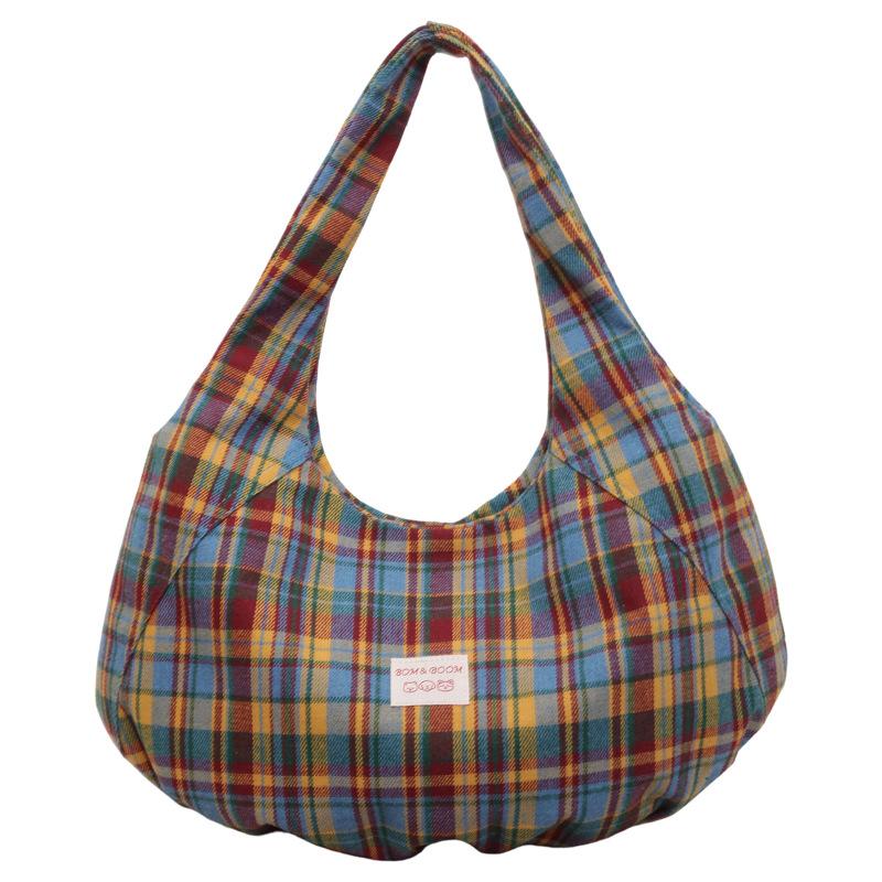 Womens Plaid Hobo Bag Casual Shoulder Handbag Large Tote Purse for Travel