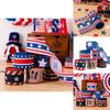 Vibrant Patriotic Independence Day Decoration American Ribbon Festive Banners In Red White And Blue
