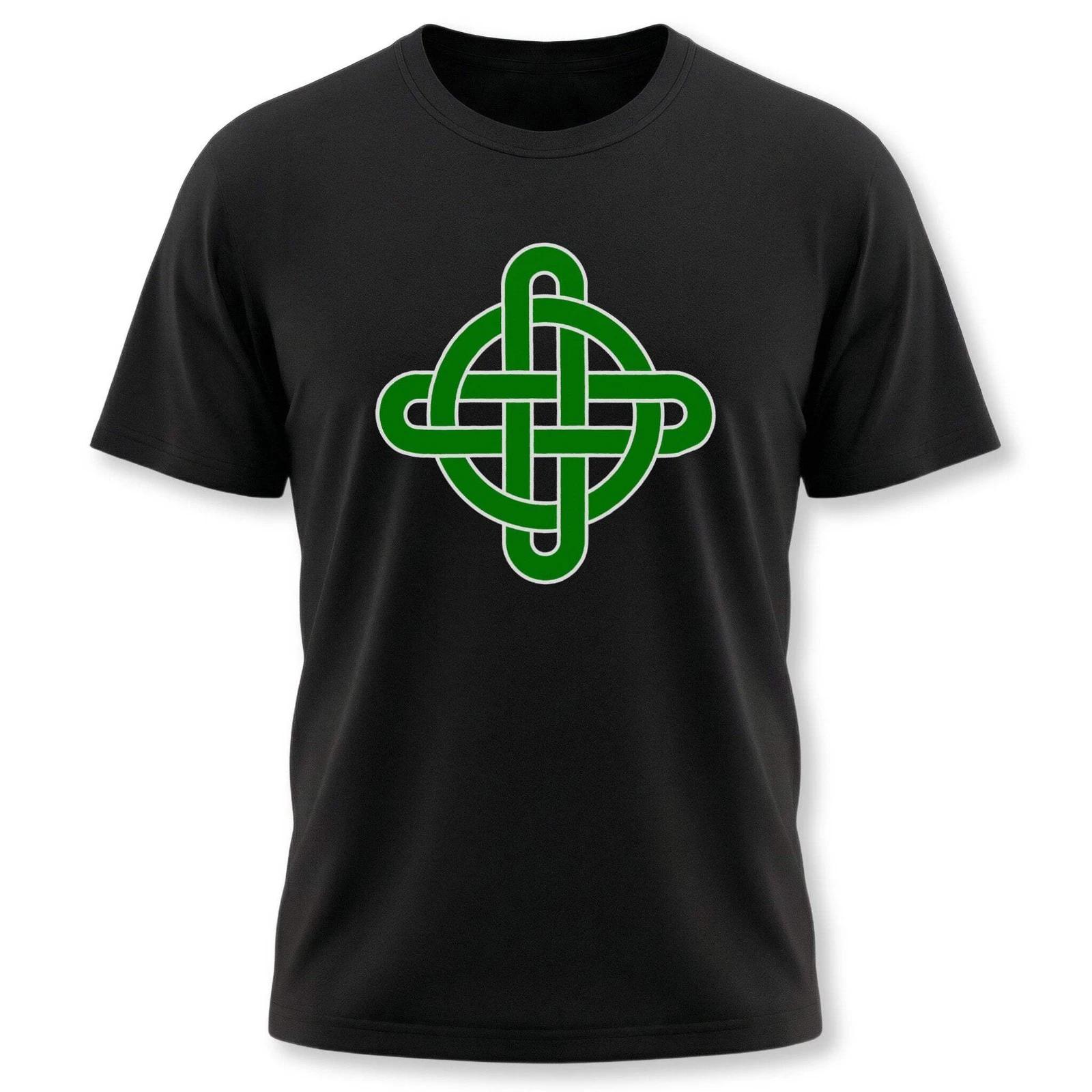 Celtic Cross T-Shirt | Green Knotwork Graphic Print Unisex Tee Shirt Design XXL