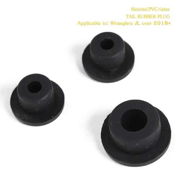 Voodonala Rubber Tailgate Plugs Sets for Jeep Wrangler JL JLU 2018-2024, Removed Tire Carrier Bumper Anti-dust Waterproof, Black, 3 Pack