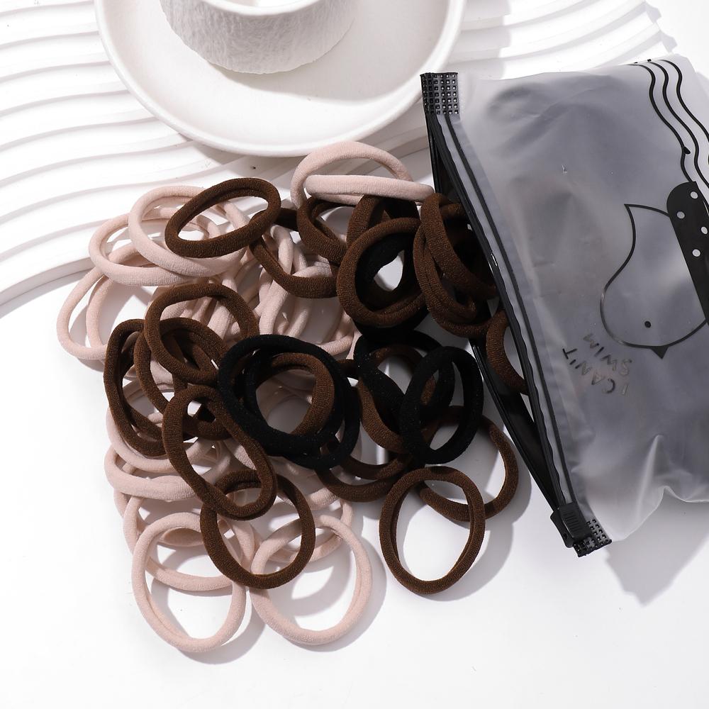 20/50Pcs Women Girls Basic Hair Band 4.5cm Simple Solid Colors Elastic Headband Hair Ropes Ties Hair Accessories Ponytail Holder