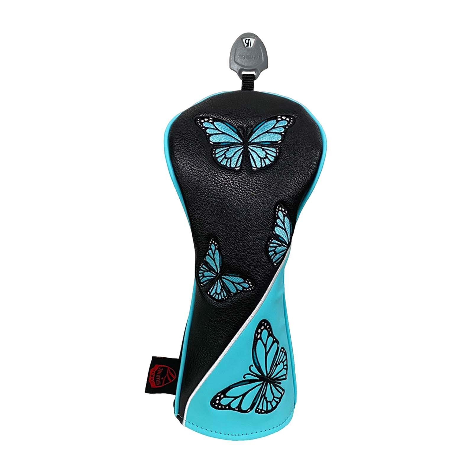 

Golf Wood Headcover Protector Wear Resistant Butterfly Pattern PU Club Head