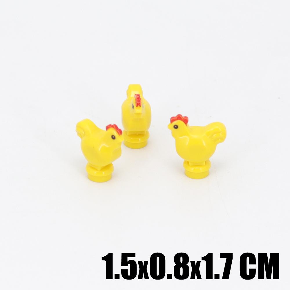 Cute Modeling Small Animals Assembled Building Block Scene Accessories Parts Chicken Husky Fighting Dog Flamingo Ornament