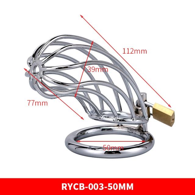 RUNYU Adult Sextoy Tooys Men'S Metal Penis Chastity Cage Adjustable Cock Ring Restriction Punitive Stainless Steel Lock Sex Toy