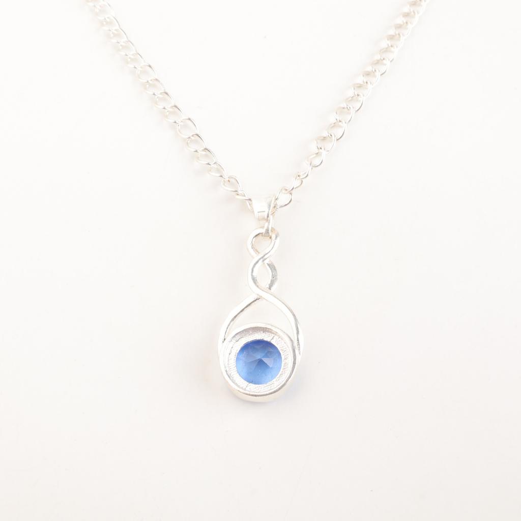 Handmade Tanzanite Gemstone Pendant 925Sterling Silver Jewelry Elegant Gift Idea CP-25-2