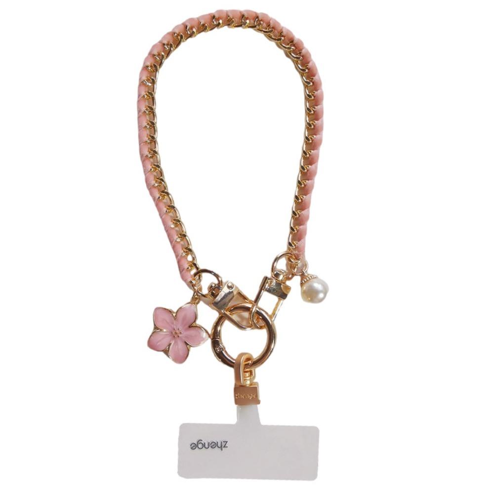 Pearl Cell Phone Chain Flower Pendant Mobile Phone Lanyard Mobile Phone Strap  New Year Gift
