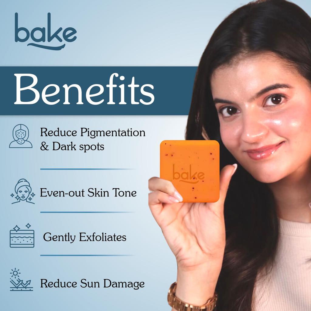 BAKE 2% Kojic Acid Scrub Treatment Soap (100 Gms Pack of 3) with Alpha Arbutin, Lactic Acid & Niacinamide | For Pigmentation, Dark Spots, Tan Remov