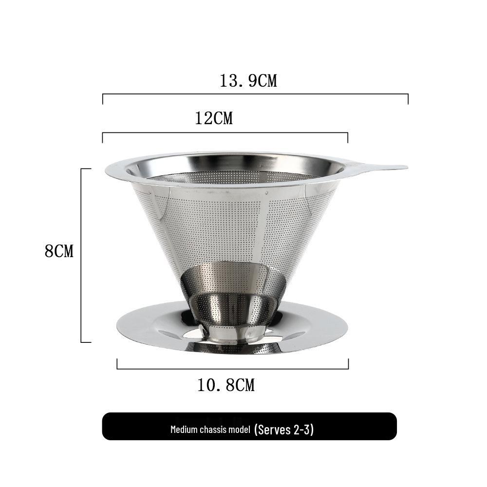 304 Stainless Steel Reusable Coffee and Tea Drip Filter Funnel