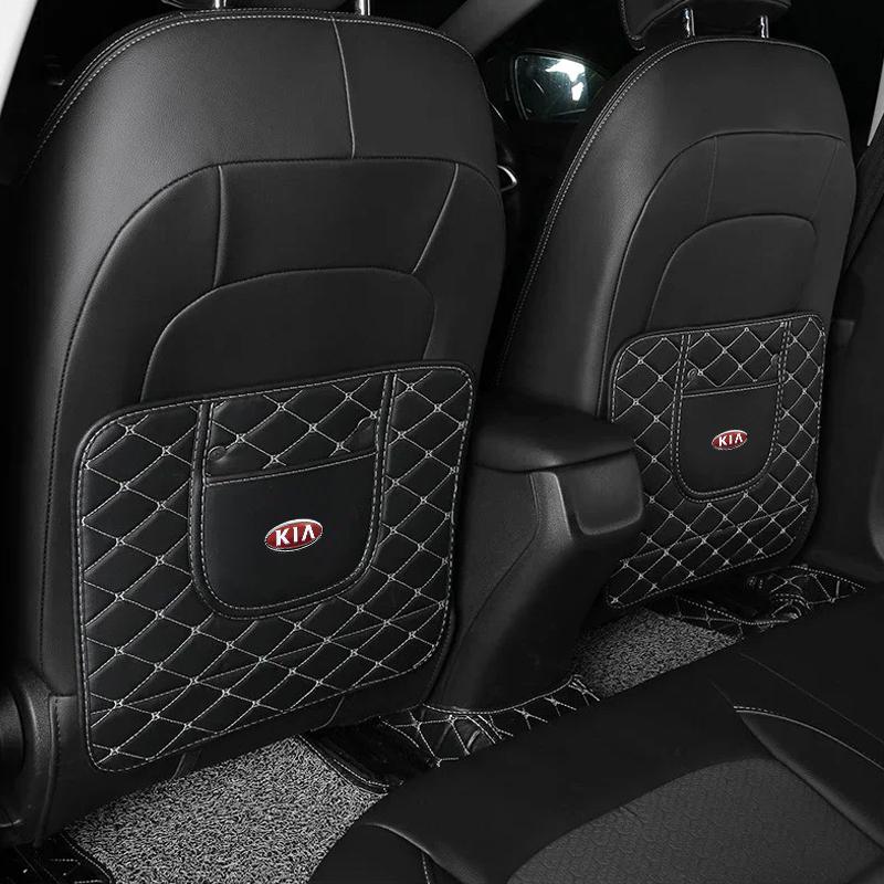 1/2Pcs Leather Car Anti-Kick Mats Auto Seat Back Protector Cover For KIA Cerato Sportage R K2 K3 K5 K6 K7 K8 RIO 3 4 sorento picanto