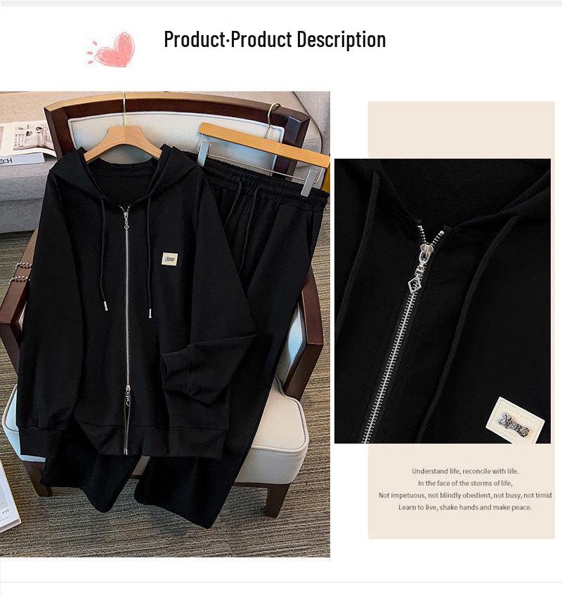 Plus Size Women's Trendy Slimming Hoodie & Pants Casual Set 7129