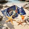 Custom Name Personalized Real Madrid CF Print Beach Towel, for Trip Camping Beach Party Home Decor, Birthday Gift for Family & Friends