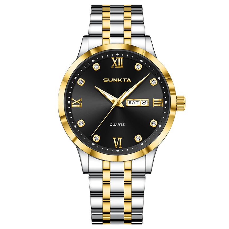 Sunkta New Men Watch Luxury Business All-steel Watch Classic Fashion Men's Quartz Watch