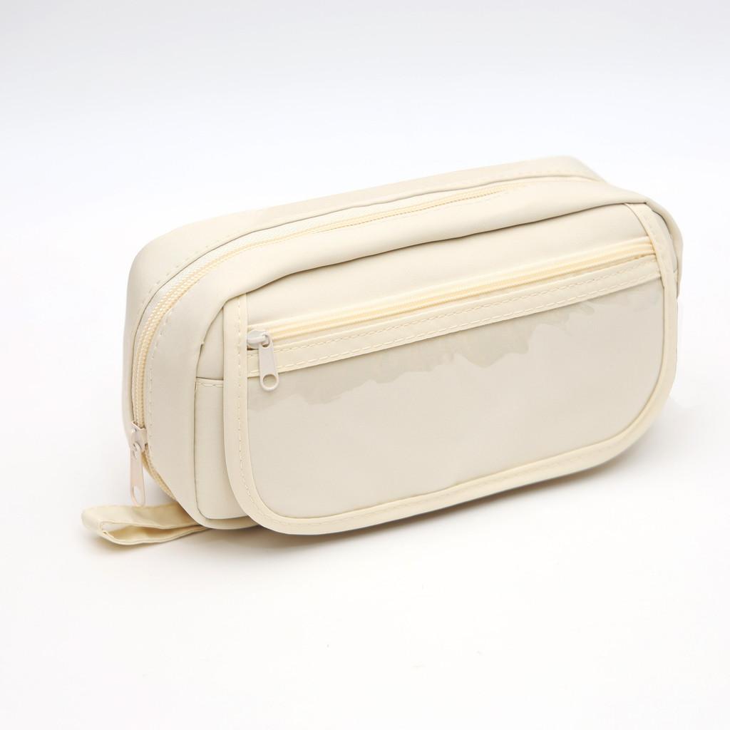 No Brand Multilayer Transparent Pencil Case With Large Capacity For Middle School Students