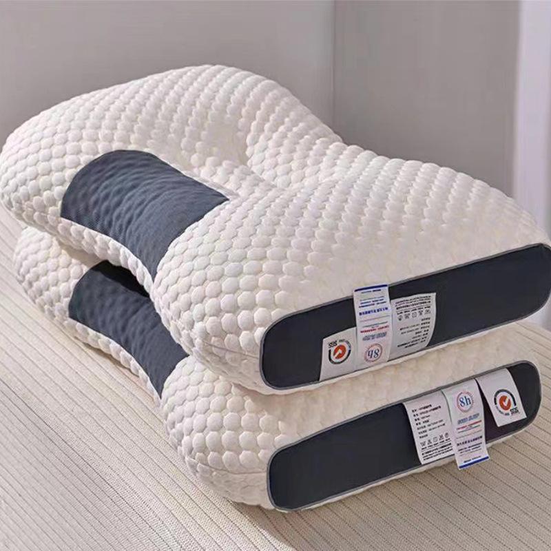 Durable Cotton Neck Support Pillow for Home, Hotel, or Dorm Use - Ideal Sleep Aid