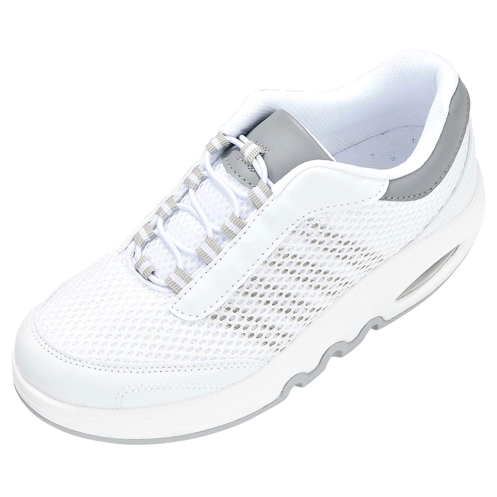 

Anfamie Women s Easy Step Nurse Shoes, Mesh Fabric, Medical, Boat Sole, Comfortable for Nursing and Care, Air-Inflated Sole, Sizes 23.5-24.0cm, 2E, Wh