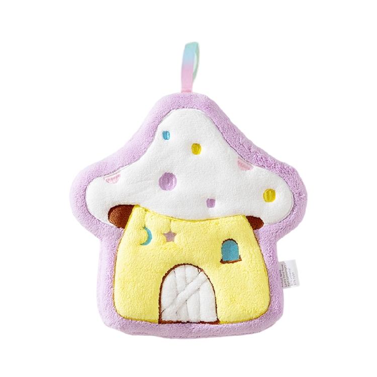 Coral Fleece Kitchen Hand Towel Soft Absorbent Mushroom Designs Cleaning Cloth Quick Drying Handkerchief for Home Cook