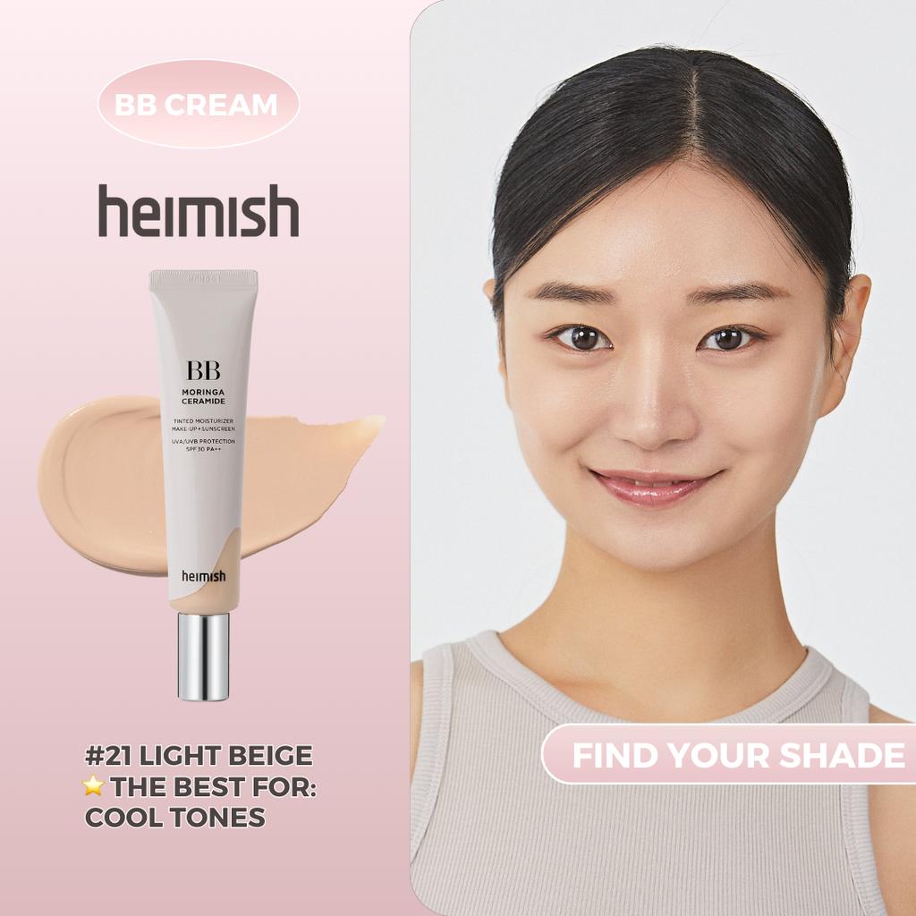 heimish BB Moringa Ceramide SPF30 PA++ 30ml #21 Light Beige +RANDOM GIFT