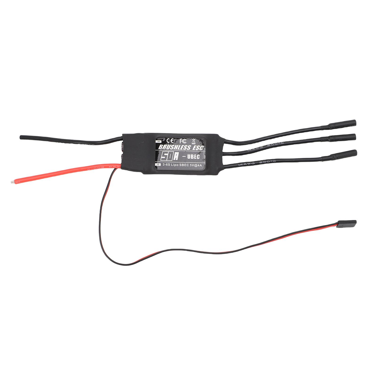 

50A RC Brushless ESC 4.0mm Banana Female Plug Brushless Motor Electric Speed Controller for RC