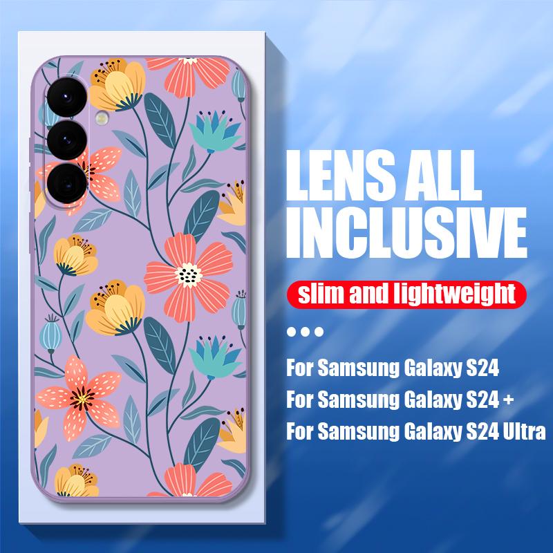Květinově malovaná skořepina pro Samsung Galaxy S24 S22 Ultra Plus S23 S21 S20 Fe A52 A53 A54 A34 14 5g A51 A32 A13 4g Slim Shockproof Tpu Hybrid Case Cover