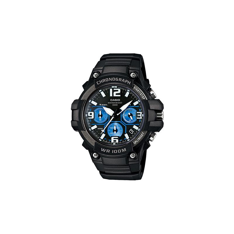 

Casio DRESS Fashion Trend Contrast Color Street Retro Classic Three Eyes Six Pin Waterproof Sports Quartz Movement Resin Strap MCW-100H-1A2VDF