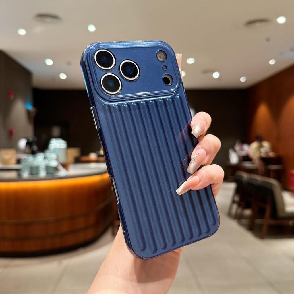 Fine Hole Vertical Pattern Light Column Shell for In for Apple 17PROMAX Trendy Girl Cute Simple Business Style Creative Mobile Phone Case