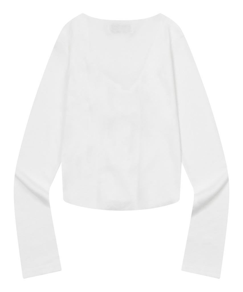 MUCENT Maring Eyelet Lace-Up Corset Rolled Long Sleeve Tee (3 Colors)