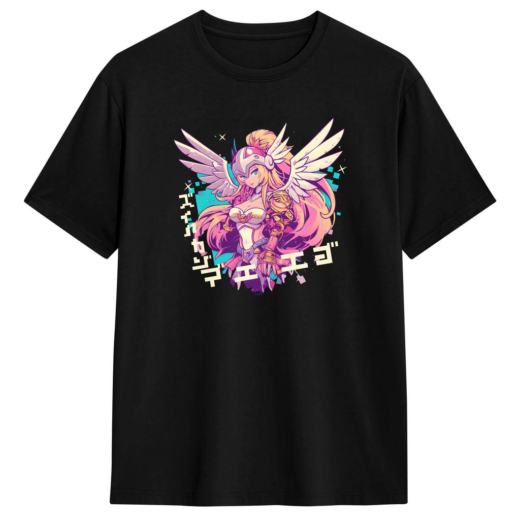 Angewomon T-Shirts Fashion Pure Cotton Tee Shirt Crew Neck Short Sleeve T Shirts Summer Tops