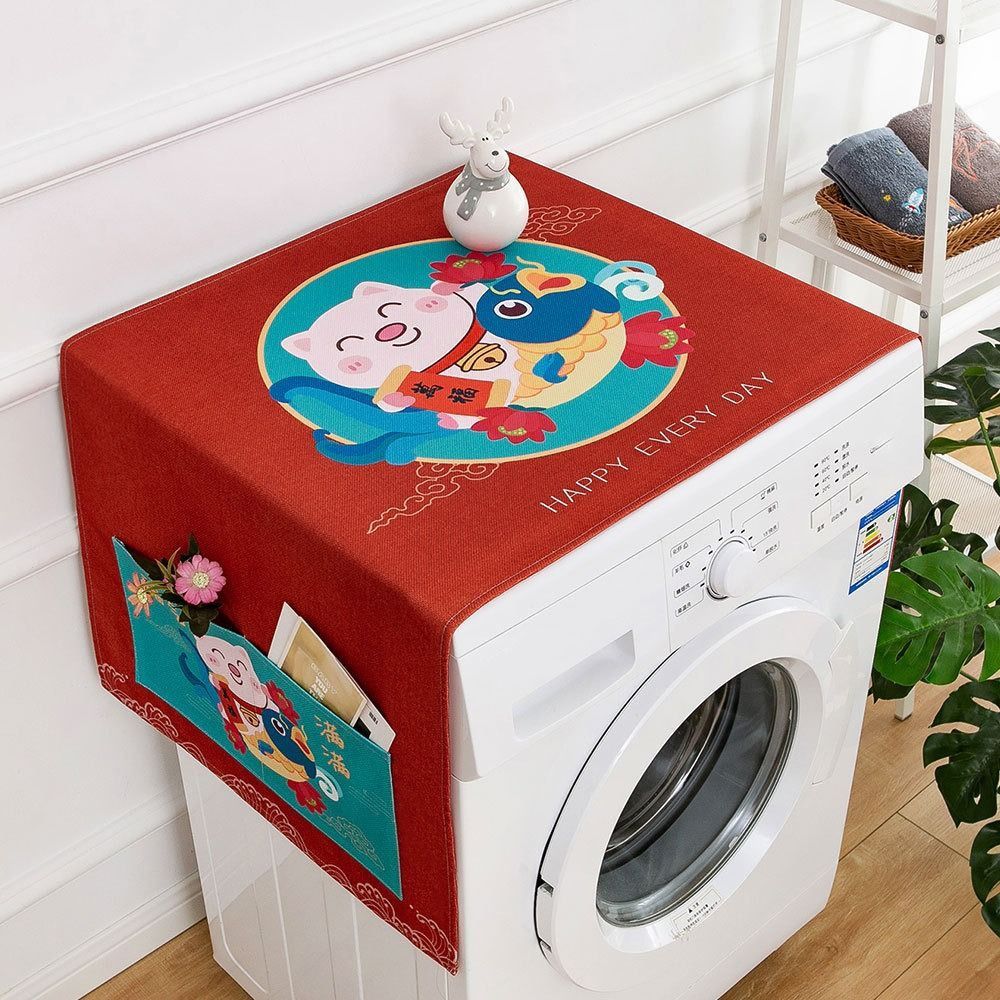 Waterproof Washing Machine Cover Cartoon Refrigerator Cover Cloth  Double/Single Door Fridge