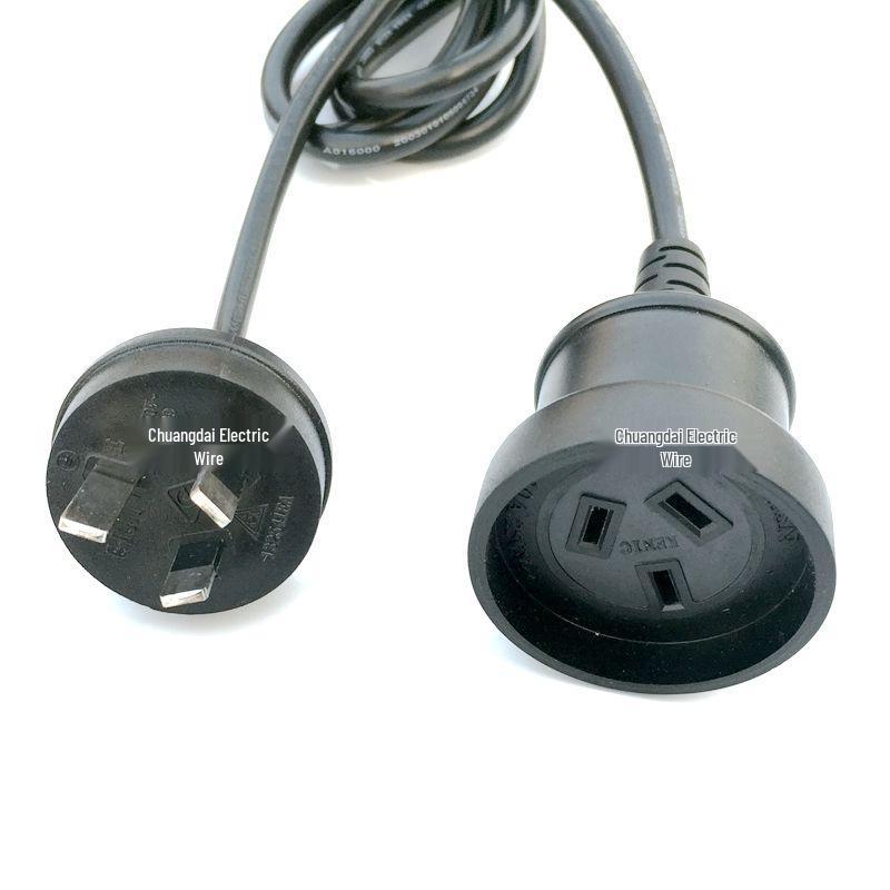 AC Power Extension Cord, Two/Three-pin, 2/3-core, Male/Female Connectors, Multiple Hole Compatibility
