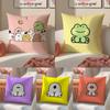 Cute IP Kawaii Versatile Art Portrait Cushion Cover Pillowcase Short Plush Invisible Zipper Room Sofa Cushion Cover
