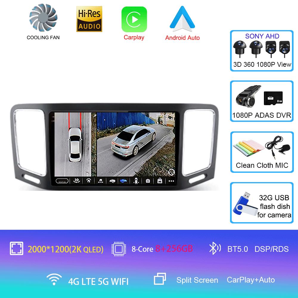 Car Radio Android 14 Carplay For Volkswagen VW Sharan 2012 - 2018 Navigation GPS Multimedia Player WiFi+4G BT stereo 360 Camera