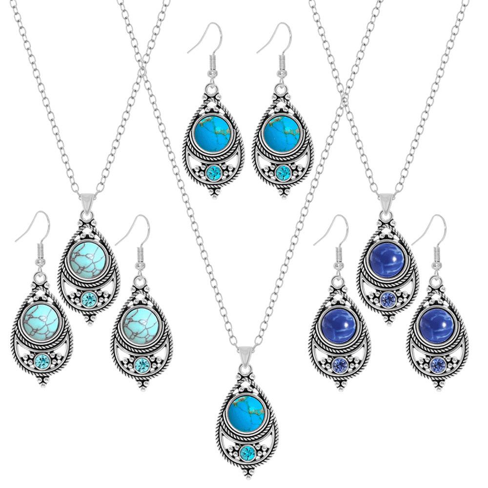 Popular Alloy Diamond Earrings Necklace, Geometric Personality Bohemian Ethnic Style Jewelry Yiwu