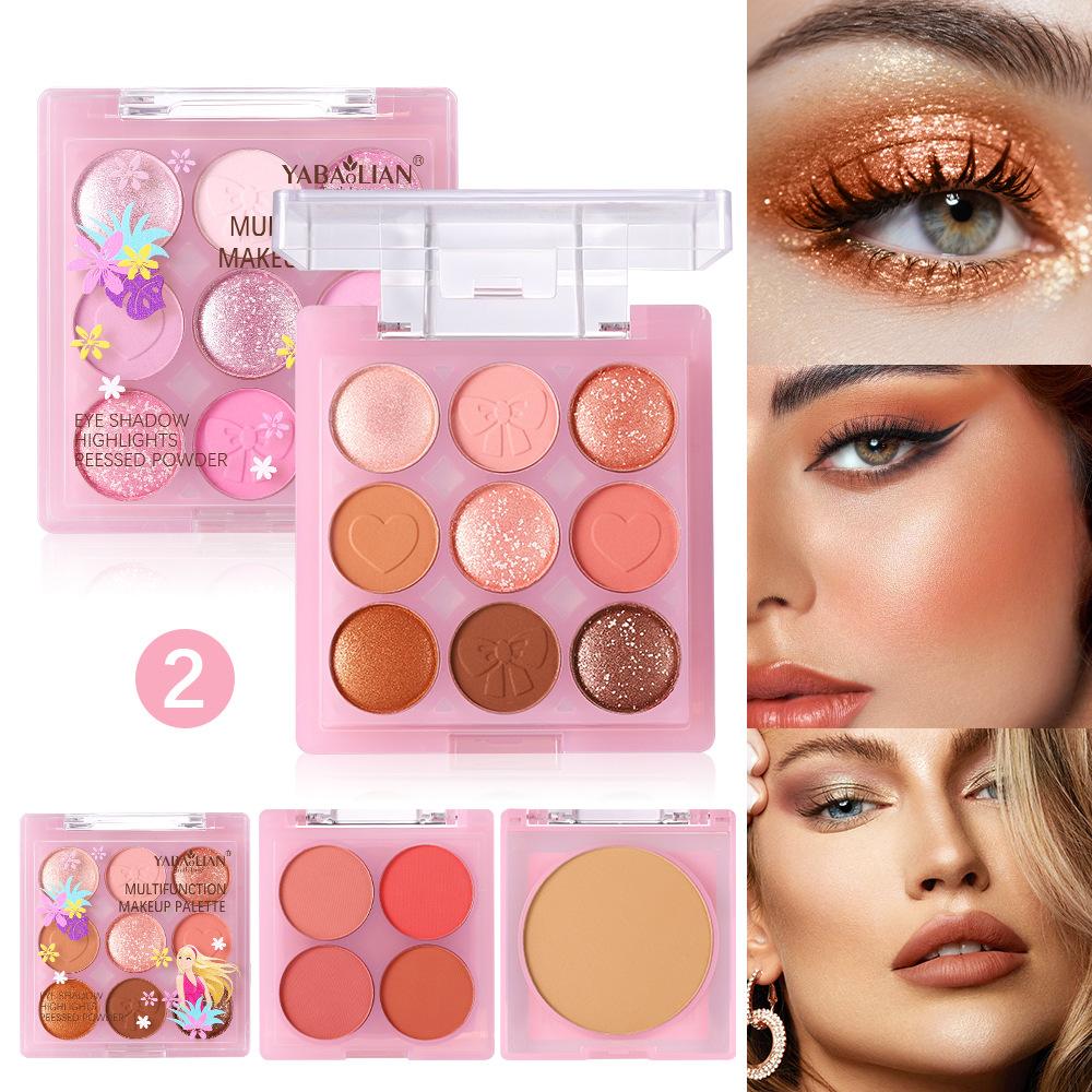 Three-in-one Makeup Plate Eyeshadow Blush Powder Makeup Plate Matte Pearl Nude Multifunctional Makeup Plate Facial Makeup