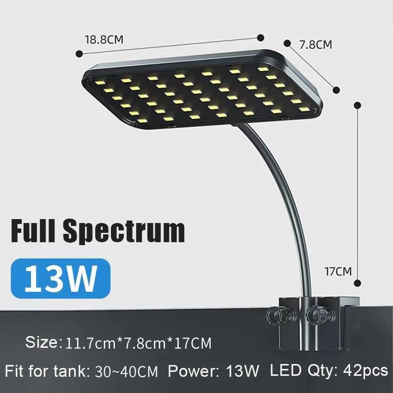 220V LED Aquarium Light Lighting Plants Grow Light Full Spectrum Water Grass Alto Brilho Fish Tank À Prova D'Água Clip-on Lamp