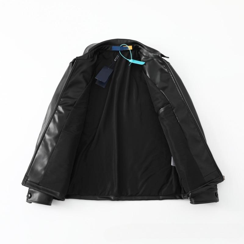 EastRogue Vintage Americká motocyklová kožená bunda s dlouhým rukávem, zapínáním na zip a límečkem polo, v jednobarevném provedení s výšivkou válečné lodi.