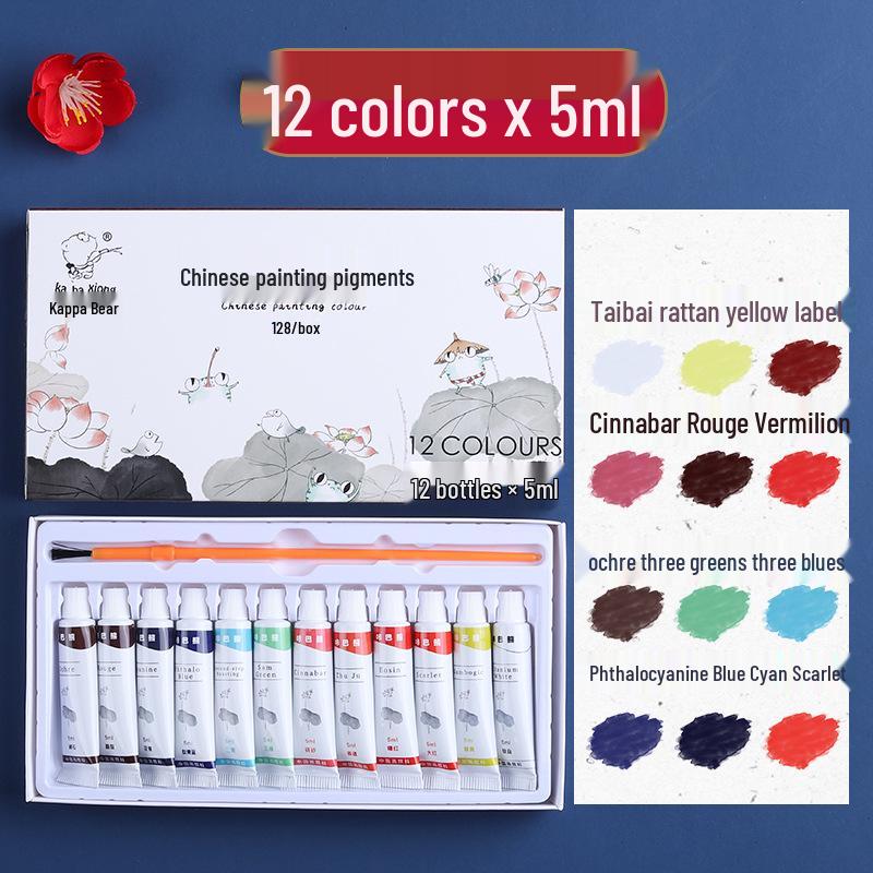

Краски для китайской живописи Kaba Bear: Набор акварельных чернил 12 цветов для начинающих.