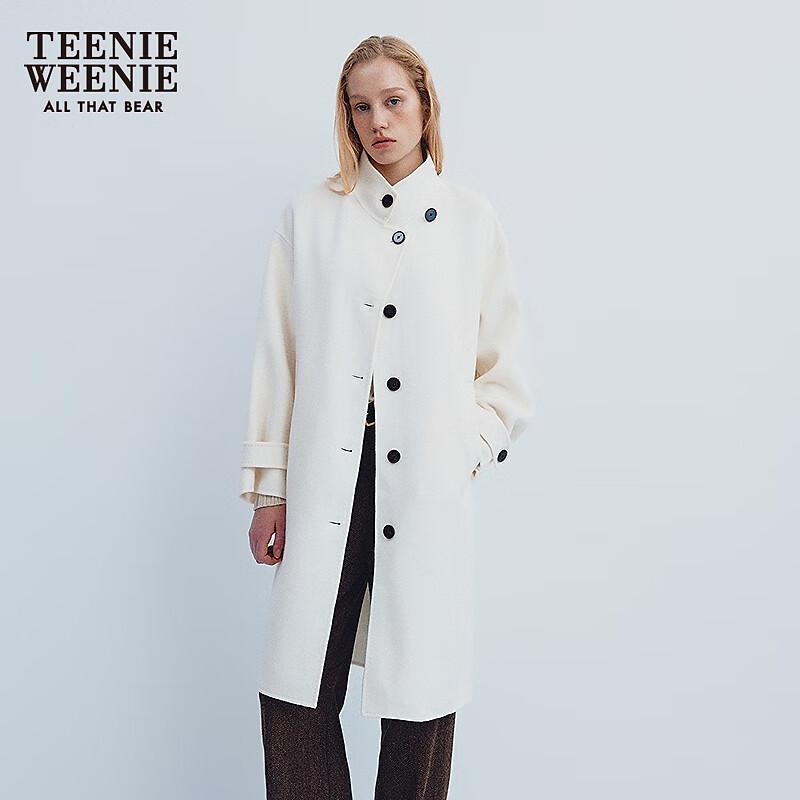 Teenie Weenie Women's Detachable Scarf Wool Blend Coat