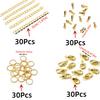 30SET Tail Chain Handmade Extension Chain with Lobster Clasp and Droplets Tone Extended Connector For DIY Jewelry Making
