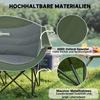 Folding Chair Foldable 2-Seater Camping Chair with Cup Holder Carry Bag up to 250kg Load Capacity Green