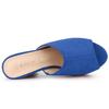 Allegra K Women's Platform Clog Sandals with Chunky Heel and Open Toe, Dark Blue, Size 24.0cm
