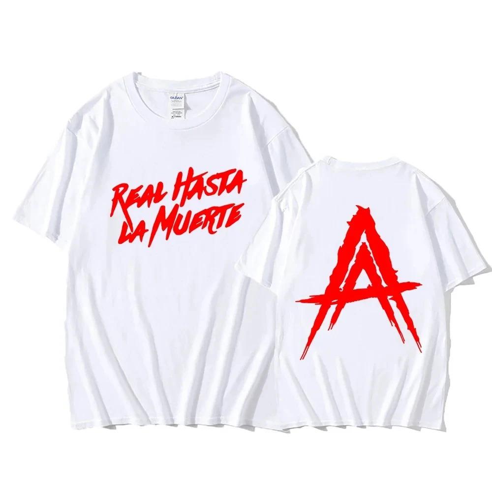 Hip Hop Streetwear Anuel AA Real Hasta la Muerte Graphic T Shirts For Men_Women Men Fashion Rapper T-shirts Loose Cotton