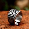 Adjustable Viking Odin Rune Retro Popular Men's Pure Ring Hand Jewelry