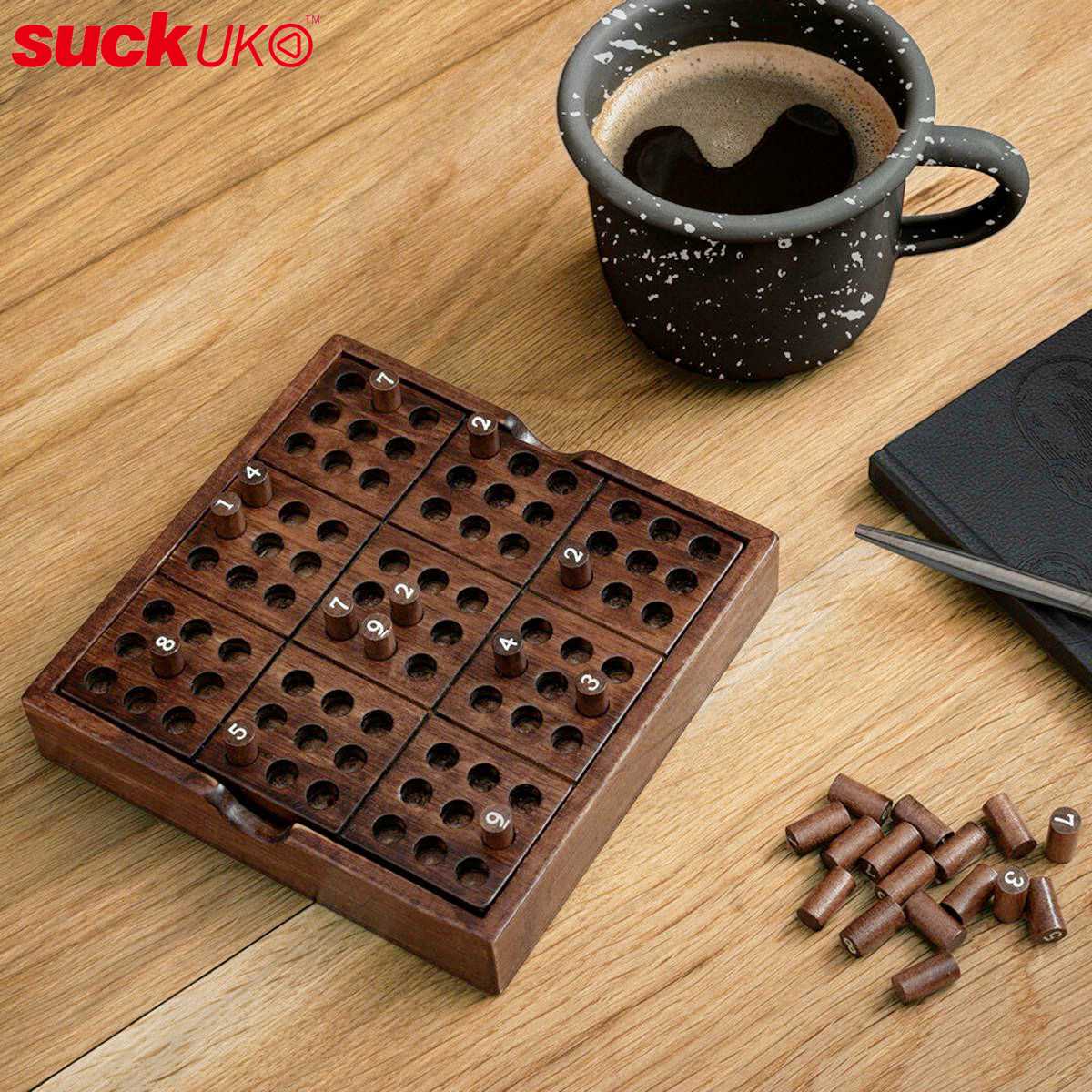 Board game Sudoku puzzle SUCK UK play (Sack Nanpure Number Place logic brain training wooden stylish problems concentration thinking ability toy toy)