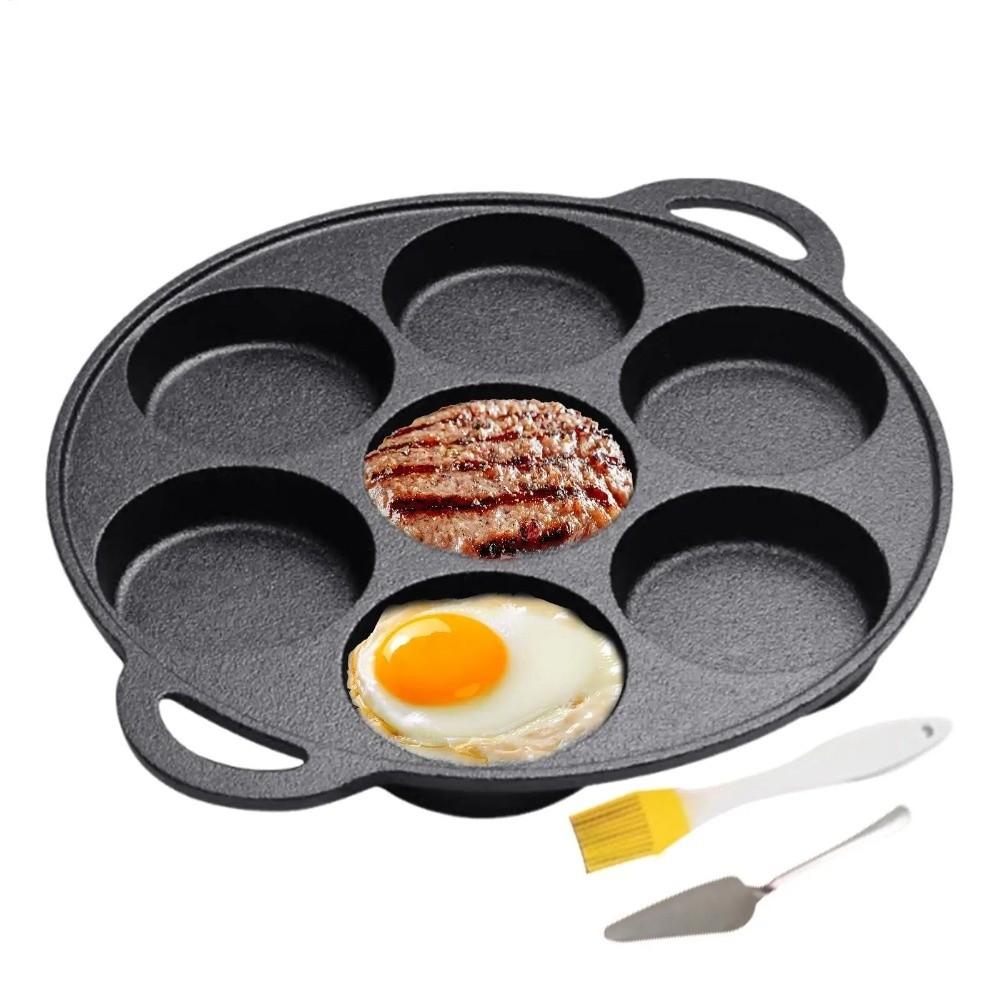 Cast Iron Cast Iron Pancake Pan 7-Hole Grilling Frying  for Breakfast Crepe Steak Pizza Baking